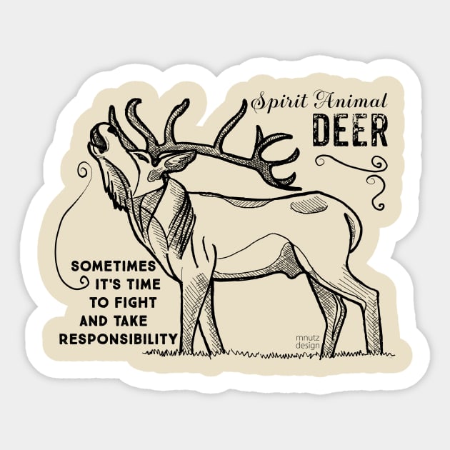 Spirit animal - Deer - black Sticker by mnutz